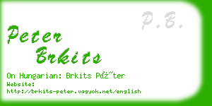 peter brkits business card